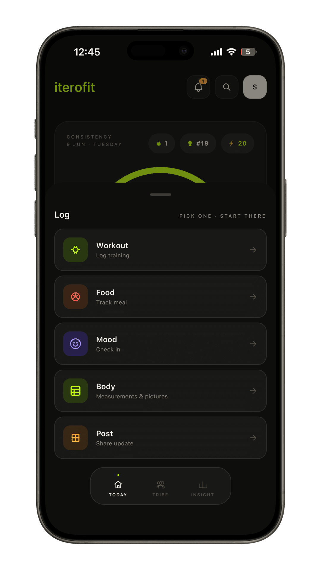 Iterofit community feed screen
